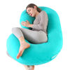 Picture of yoyomax Pregnancy Pillows, C Shaped Full Body Maternity Pillow Memory Foam Pregnancy Pillow with Removable Jersey Cover, 52 Inch Pregnancy Pillows for Sleeping-Lakeblue