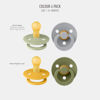 Picture of BIBS Pacifiers - Colour 4 Pack | Round Nipple Baby Pacifier | BPA Free Natural Rubber Latex Soother | Made in Denmark | Size 0-6 Months | Garden Colors