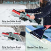 Picture of EcoNour 27" Aluminum Car Snow Scraper and Brush (Red) | Scratch-Free Weaved Bristle Head with Metal Body Ice Scraper for Car Windshield | Tough Ice Scraper with Ergonomic Foam Grip for Cars | 1 Pack