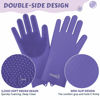 Picture of Pecute Pet Grooming Gloves, Large, Heat Resistant, Silicone Bathing and Massaging Gloves with High-Density Teeth and Enhanced Five Finger Design for Dogs and Cats, Purple