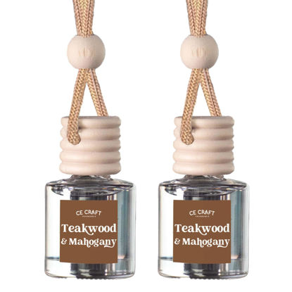 Picture of CE CRAFT Teakwood + Mahogany Air Freshener Bottle - Reusable Car Air Deodorizer Diffuser for Essential Oils & Scents, Lasts 30-90+ Days