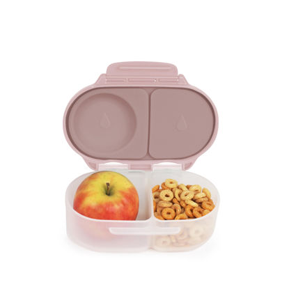 Picture of b.box Snack Box for Kids & Toddlers: 2 Compartment Snack Containers, Mini Bento Box, Lunch Box. Leak Proof, BPA free, Dishwasher safe. School Supplies. Ages 4 months+ (Blush Crush, 12oz capacity)