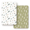 Picture of Pack n Play Sheets Fitted 2 Pack, Stretchy Ultra Soft Jersey Knit Pack and Play Sheets, Universal Fitted Portable/Mini Crib Mattresses Snug and Safe, Oliver Flora for Boy and Girl