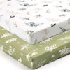 Picture of Pack n Play Sheets Fitted 2 Pack, Stretchy Ultra Soft Jersey Knit Pack and Play Sheets, Universal Fitted Portable/Mini Crib Mattresses Snug and Safe, Oliver Flora for Boy and Girl