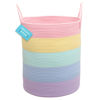 Picture of OrganiHaus Cotton Rope Basket for Pastel Rainbow Classroom Decor 15x18, Toy Basket, Baby Toy Storage, Throw Blanket Basket, Tall Blanket Basket for Living Room, Brightroom Storage Bins