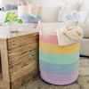 Picture of OrganiHaus Cotton Rope Basket for Pastel Rainbow Classroom Decor 15x18, Toy Basket, Baby Toy Storage, Throw Blanket Basket, Tall Blanket Basket for Living Room, Brightroom Storage Bins