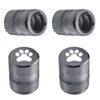 Picture of Tire Valve Stem Caps - 4 Pack Anti-Corrosion Premium Anodized Alloy Tyre Air Valve Caps Cat Dog Paw for Car SUV Bike Grey