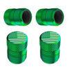 Picture of Tire Valve Stem Caps - 4 Pack Anti-Corrosion Premium Anodized Alloy Tyre Air Valve Caps American Flag for Car SUV Bike Green