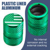 Picture of Tire Valve Stem Caps - 4 Pack Anti-Corrosion Premium Anodized Alloy Tyre Air Valve Caps American Flag for Car SUV Bike Green