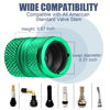 Picture of Tire Valve Stem Caps - 4 Pack Anti-Corrosion Premium Anodized Alloy Tyre Air Valve Caps American Flag for Car SUV Bike Green