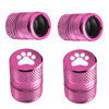 Picture of Tire Valve Stem Caps - 4 Pack Anti-Corrosion Premium Anodized Alloy Tyre Air Valve Caps Cat Dog Paw for Car SUV Bike Pink