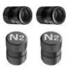 Picture of Tire Valve Stem Caps - 4 Pack Anti-Corrosion Premium Anodized Alloy Tyre Air Valve Caps N2 Nitrogen for Car SUV Bike Black