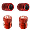 Picture of Tire Valve Stem Caps - 4 Pack Anti-Corrosion Premium Anodized Alloy Tyre Air Valve Caps N2 Nitrogen for Car SUV Bike Red