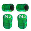 Picture of Tire Valve Stem Caps - 4 Pack Anti-Corrosion Premium Anodized Alloy Tyre Air Valve Caps N2 Nitrogen for Car SUV Bike Green