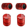 Picture of Tire Valve Stem Caps - 4 Pack Anti-Corrosion Premium Anodized Alloy Tyre Air Valve Caps American Flag for Car SUV Bike Red
