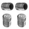 Picture of Tire Valve Stem Caps - 4 Pack Anti-Corrosion Premium Anodized Alloy Tyre Air Valve Caps N2 Nitrogen for Car SUV Bike Grey