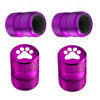 Picture of Tire Valve Stem Caps - 4 Pack Anti-Corrosion Premium Anodized Alloy Tyre Air Valve Caps Cat Dog Paw for Car SUV Bike Purple