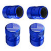 Picture of Tire Valve Stem Caps - 4 Pack Anti-Corrosion Premium Anodized Alloy Tyre Air Valve Caps American Flag for Car SUV Bike Blue