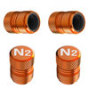Picture of Tire Valve Stem Caps - 4 Pack Anti-Corrosion Premium Anodized Alloy Tyre Air Valve Caps N2 Nitrogen for Car SUV Bike Orange