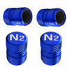 Picture of Tire Valve Stem Caps - 4 Pack Anti-Corrosion Premium Anodized Alloy Tyre Air Valve Caps N2 Nitrogen for Car SUV Bike Blue