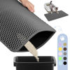 Picture of Cat Litter Mat - 23.2'' x 14.6'' Small Litter Trapping Mat, Easy to Clean Litter Box Mat, Waterproof, Urine-Proof, Non-Slip Kitty Litter Mats for Floor, Dark Gray