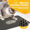 Picture of Cat Litter Mat - 23.2'' x 14.6'' Small Litter Trapping Mat, Easy to Clean Litter Box Mat, Waterproof, Urine-Proof, Non-Slip Kitty Litter Mats for Floor, Dark Gray
