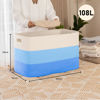 Picture of OIAHOMY 108L Super Large Blanket Basket, 25”x16”x16”(108L) Rectangle Woven Baskets for Storage, Cotton Rope Basket For Living Room, Toy Basket with Handle, Basket for Organizing- Gradient Light Blue