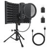 Picture of SwaykTech Studio Recording Microphone Isolation Shield with Pop Filter and Metal Tripod Stand, Studio Mic to PC Laptop Smartphone, Music Microphone for Recording Singing Podcasting