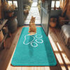 Picture of Smiry Dog Door Mat for Muddy Paws, Absorbent Dirt Trapper Non-Slip Washable Mat, Quick Dry Chenille, Mud Mat for Dogs, Entry Indoor Door Mat for Inside Floor (48x30 Inches, Turquoise)