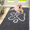 Picture of Smiry Dog Door Mat for Muddy Paws, Absorbent Dirt Trapper Non-Slip Washable Mat, Quick Dry Chenille, Mud Mat for Dogs, Entry Indoor Door Mat for Inside Floor (71x46 Inches, Dark Grey)