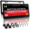 Picture of Matte Black License Plate Frames 2 Pack | License Plate Cover For Car Tag Frame | Metal All Black License Plate Frame for Men | Car License Plate Frame Holder | Porta Placas Para Auto Car Plate Frames