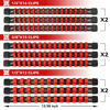 Picture of ALOANES 18 PC ABS Socket Organizer,1/2 inch, 3/8 inch, and 1/4 inch Drive Socket Rail Holders, Heavy Duty Socket Racks, Black Rails with Red Clips