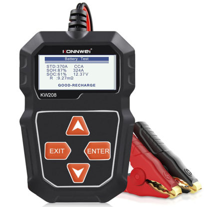 Picture of KONNWEI KW208 12V Car Battery Tester, 100-2000 CCA Load Tester Automotive Alternator Tester Digital Auto Battery Analyzer Charging Cranking System Tester for Truck Marine Motorcycle SUV Boat