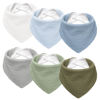 Picture of Susurration Muslin Baby Drool Bibs 6Pack Soft Triangular Adjustable Baby Bandana Bibs for Unisex Girls & Boys (Dark&Light)
