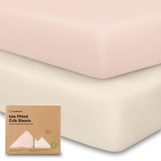 Picture of 2-Pack Crib Sheets for Boys, Girls - Viscose Derived from Bamboo Fitted Crib Sheet, Baby Crib Sheets Neutral, Crib Mattress Sheet, Toddler Bed Sheets, Baby Sheets for Crib Fitted Sheets (Cameo)