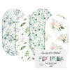 Picture of Gllquen Baby Bassinet Sheets 4 Pack, Breathable Cozy Fitted Mattress Sheet, Elastic Travel Crib Fashionable Floral Pattern, Standard Cradle Safe Sheets for Baby Boy Girls 32"X16"(Greenery)