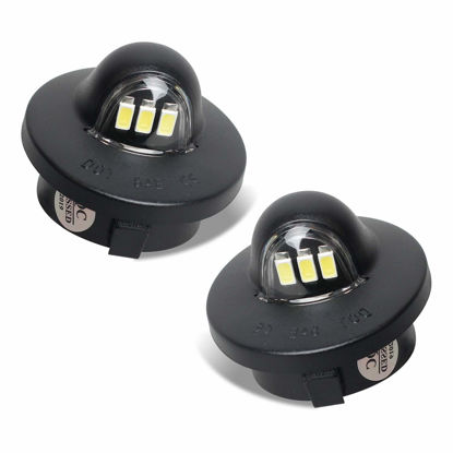 Picture of RUXIFEY LED License Plate Lights Tag Light Lamp Assembly Compatible with Ford F150 F250 F350 Super Duty Ranger Explorer Bronco Excursion Expedition, 6500K Black, Pack of 2