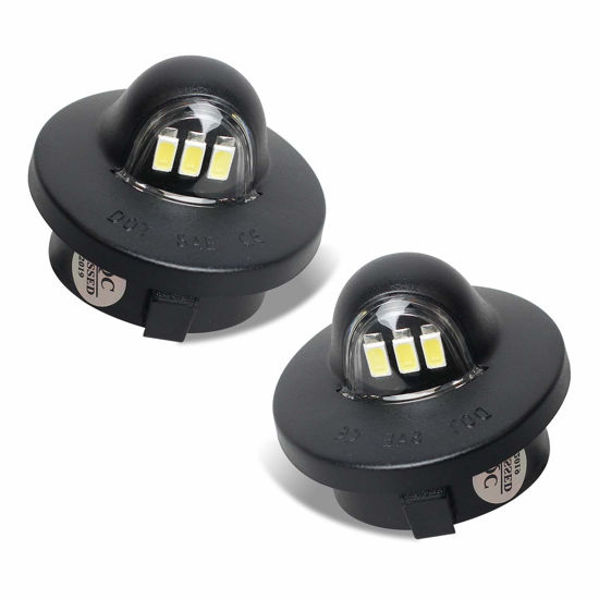 Picture of RUXIFEY LED License Plate Lights Tag Light Lamp Assembly Compatible with Ford F150 F250 F350 Super Duty Ranger Explorer Bronco Excursion Expedition, 6500K Black, Pack of 2