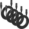 Picture of MFL. 6.6 ft Flexible DMX Cable 3 Pin Signal XLR Male to Female Cable Wire for Stage Lighting DJ Lights, 110 Ohms Impedance, Black, 4 Pack
