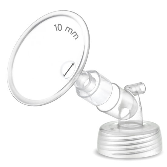 Picture of 1X 10 mm Maymom Two-Piece Wide Neck Pump Parts for Spectra S1/S2 Pumps; Incl Wide Mouth Flanges; Not Original Spectra Flange