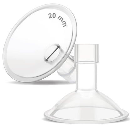 Picture of Maymom MyFit Crater Series 20 mm Two-Piece Design Small Breastshield Compatible with Medela Breast Pumps; Not Original Medela Pump Parts; Replace Medela Shields; Fit Flex Connector; 2pc