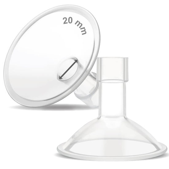 Picture of Maymom MyFit Crater Series 20 mm Two-Piece Design Small Breastshield Compatible with Medela Breast Pumps; Not Original Medela Pump Parts; Replace Medela Shields; Fit Flex Connector; 2pc