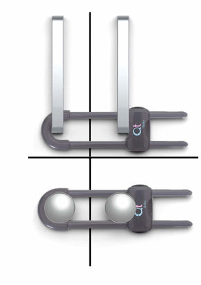 Picture of QT BABY - 20 Pack - Baby Proofing Cabinet Locks Adjustable U Shaped Baby Safety Latches for Drawers, Fridge, Closet Modern Baby Proofing Cabinet Lock with Extra Secure Lock Buttons (Thunder Grey)