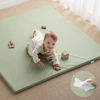 Picture of Blissful Diary Vegan Leather Baby Play Mat, 50x50 Thicken Foam Cushioned & Waterproof Playpen Mat for Infants and Toddlers, Stylish and Just Wipe-Clean Playmat for Baby Play on Floor, Light Green