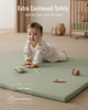 Picture of Blissful Diary Vegan Leather Baby Play Mat, 50x50 Thicken Foam Cushioned & Waterproof Playpen Mat for Infants and Toddlers, Stylish and Just Wipe-Clean Playmat for Baby Play on Floor, Light Green