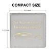 Picture of Cacturism Car Registration and Insurance Holder, Vehicle Glove Box Car Organizer Men Women Wallet Accessories Case for Cards, Essential Document, Driver License, Silver