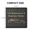 Picture of Cacturism Car Registration and Insurance Holder, Vehicle Glove Box Car Organizer Men Women Wallet Accessories Case for Cards, Essential Document, Driver License, Black