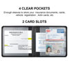 Picture of Cacturism Car Registration and Insurance Holder, Vehicle Glove Box Car Organizer Men Women Wallet Accessories Case for Cards, Essential Document, Driver License, Black