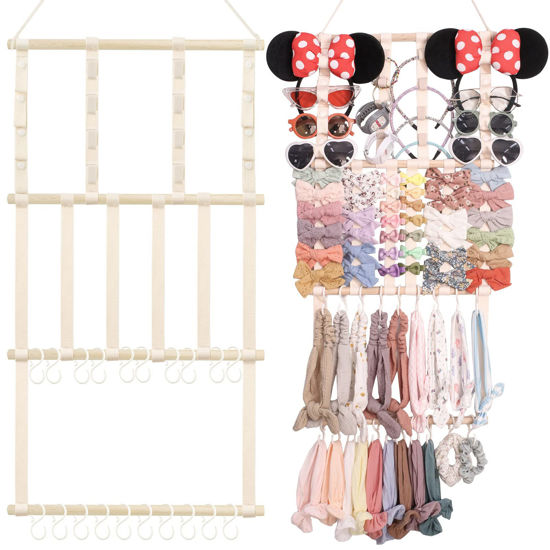 Picture of POVETIRE Headband Holder Hair Bows Organizer Baby Headbands Hair Accessories Organizer Storage Wall Hanging Decor