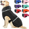Picture of QBLEEV Warm Dog Coat Reflective Dog Jacket, Waterproof Dog Winter Coat Turtleneck Dog Clothes for Cold Weather, Thick Fleece Dog Snowsuit Christmas Dog Vest Pet Apparel for Small Medium Large Dogs S